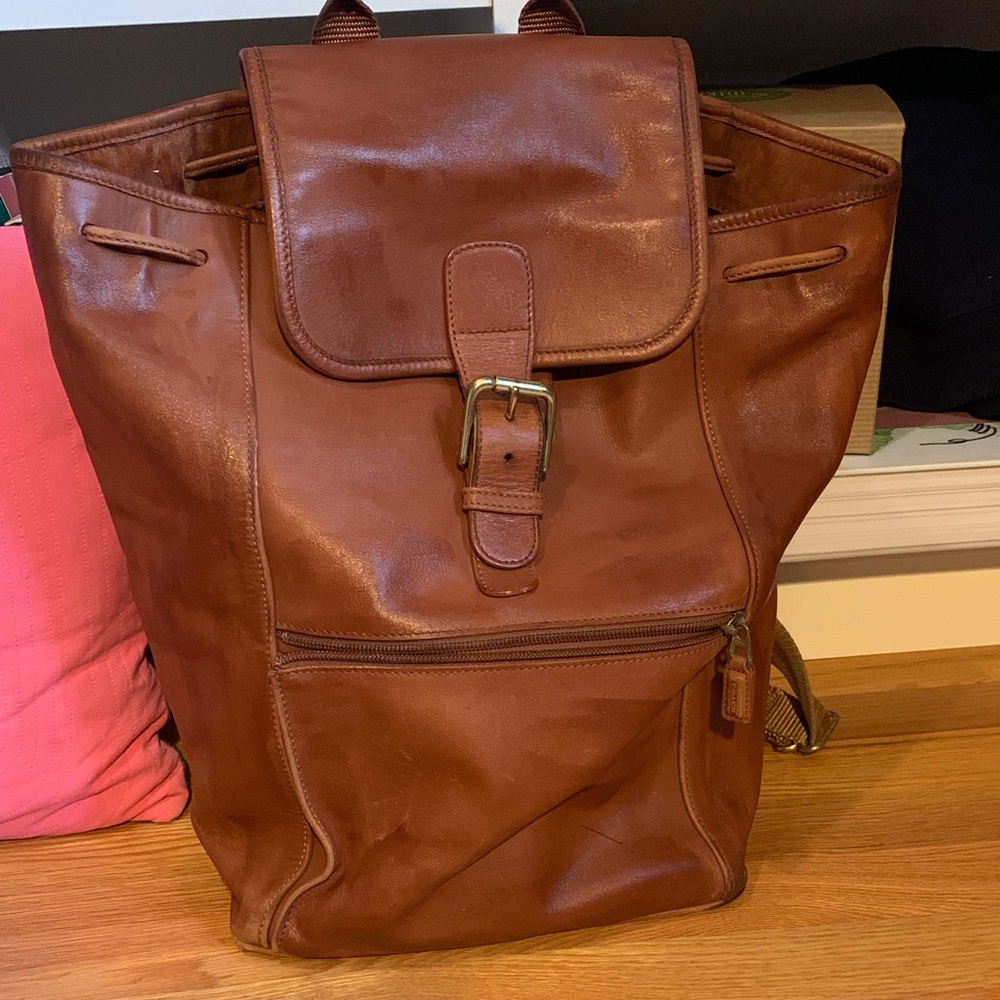 Coach Brown Leather Backpack